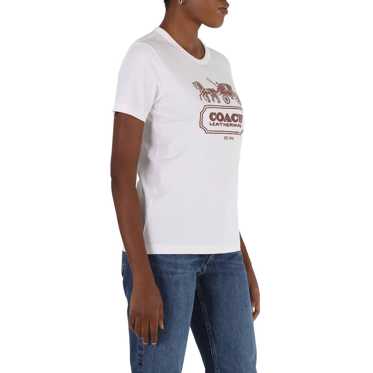 COACH Logo T-shirt in White | Lyst