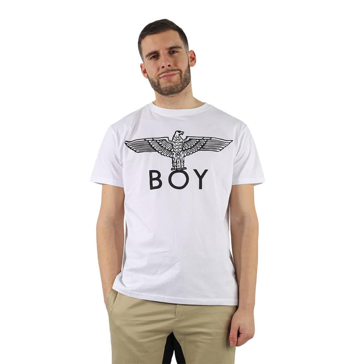 BOY London Short sleeve Boy Eagle Logo Print T shirt in White for