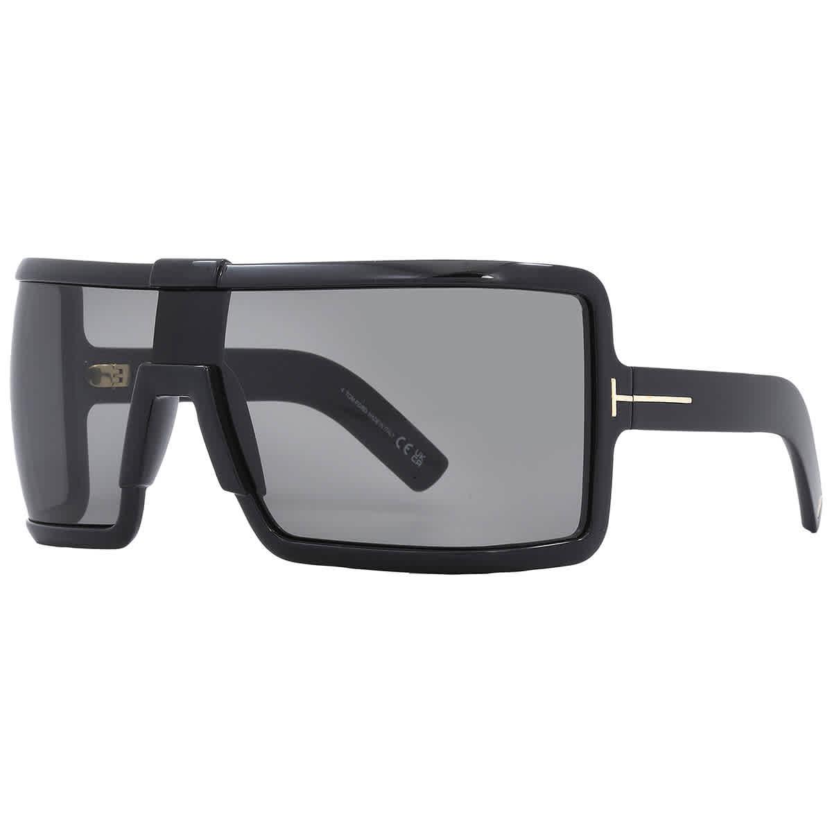Tom Ford Black Shield-Style Sunglasses with Dark Smoke Lenses PHOTOCHROMATIC ACHILLES SUNGLASSES | TOM FORD Fashion main image 4