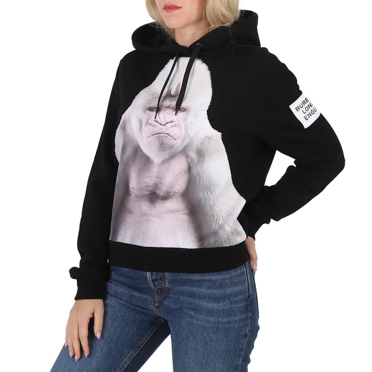 美品❗BURBERRY　POULTER GORILLA HOODIE ❗ Burberry Gorilla Cotton Hoodie in Black | Lyst