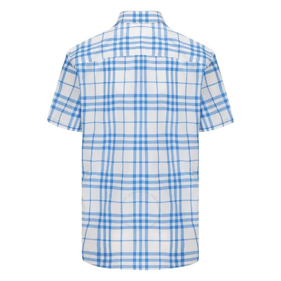 Burberry Short Sleeves Check Pattern Shirt in Blue for Men Lyst UK