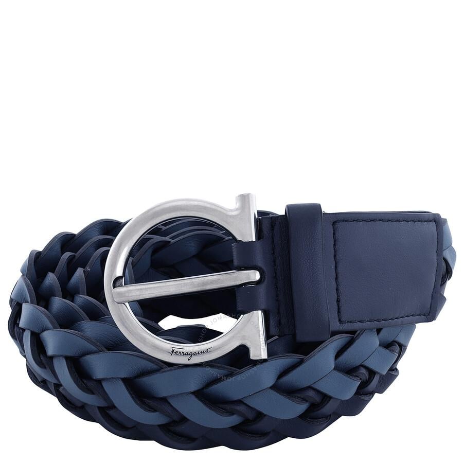 Salvatore Ferragamo NEW Belt w/ Braid Side Detail Salvatore Ferragamo Leather Braided Accents Belt - Brown  main image 3