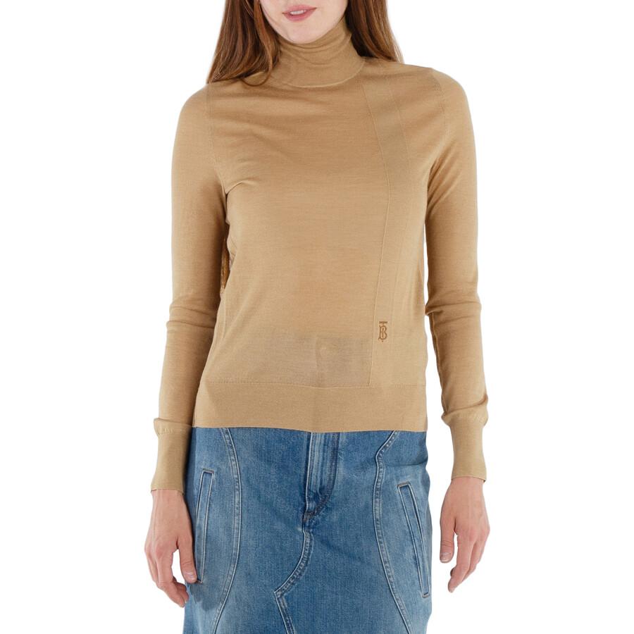 Burberry Marena Turtleneck Pullover Sweater in Natural Lyst UK