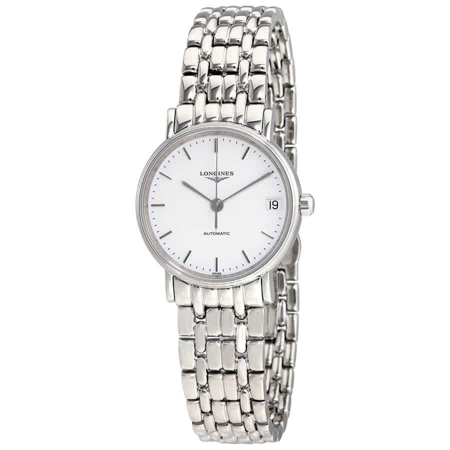 Longines Presence Automatic White Dial Ladies Watch in Silver Tone ...