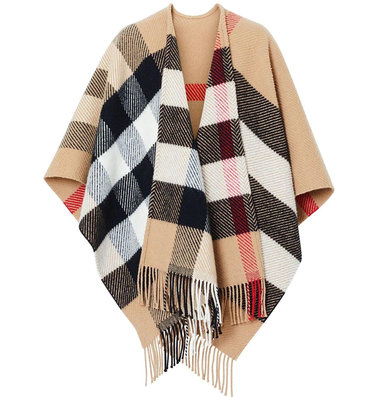 burberry mega check cape