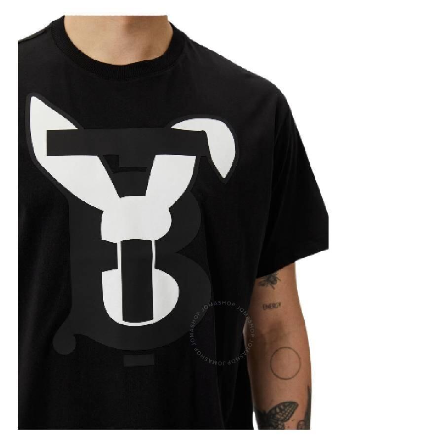 Burberry Tb Monogram Rabbit Print Cotton T-shirt in Black for Men