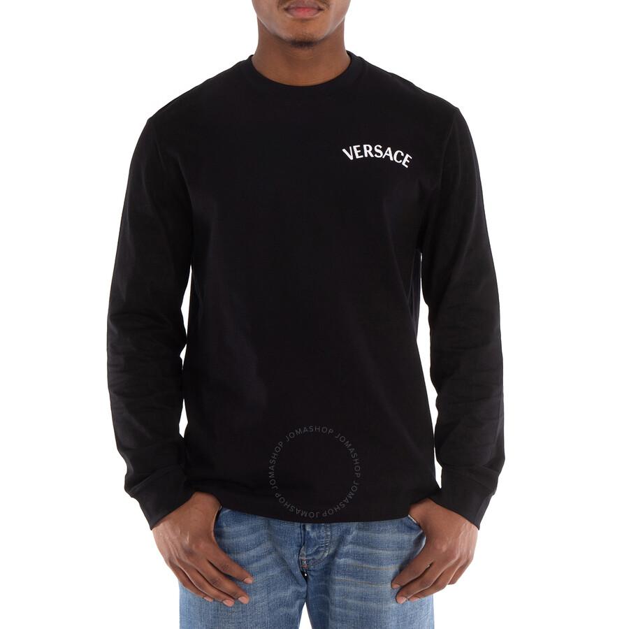 【送料&関税込】Versace Long Sleeve Cotton Blend T-shirt Versace Long-sleeve t-shirts for Men | Online Sale up to 60
