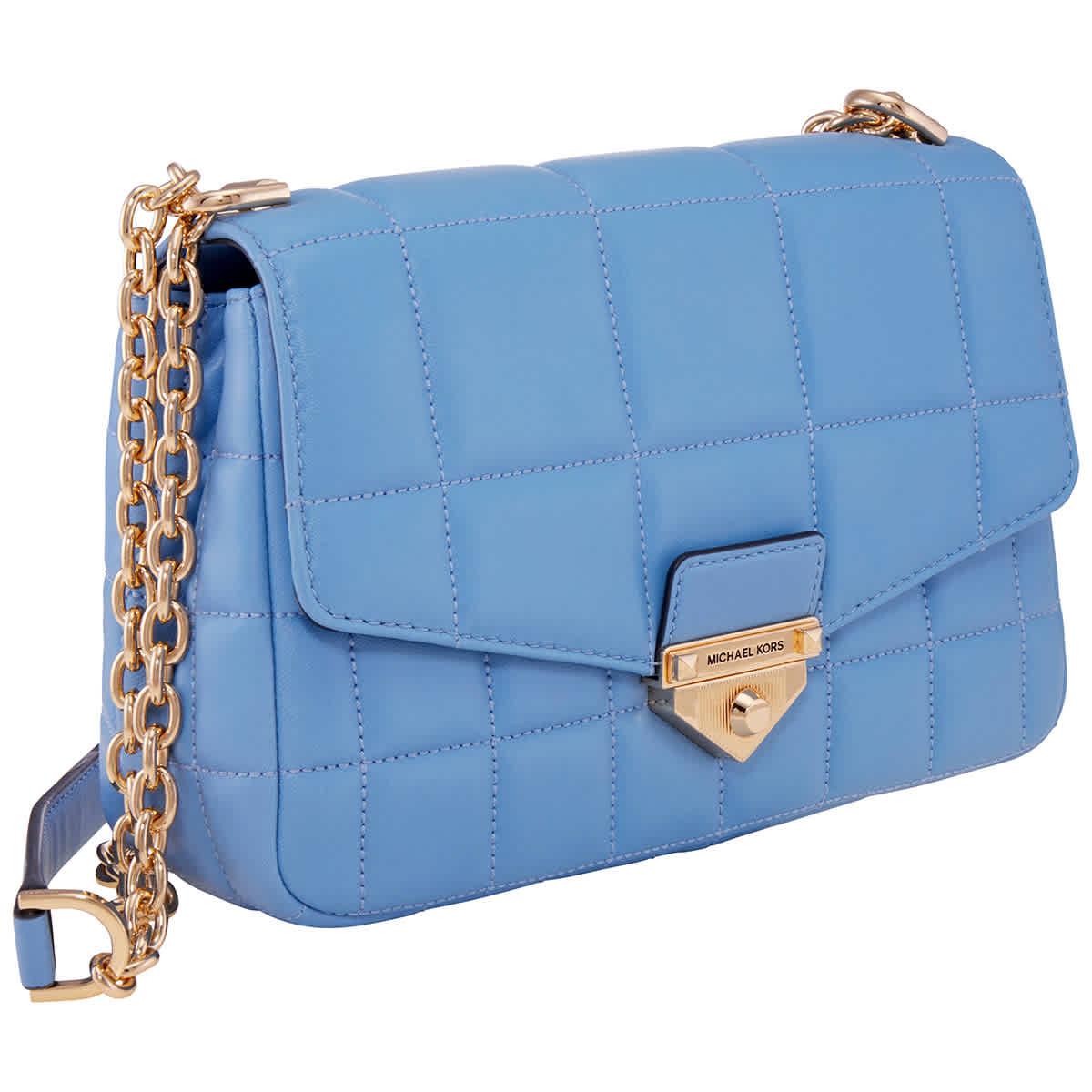 Michael Kors Soho Large Quilted Leather Shoulder Bag in Blue | Lyst