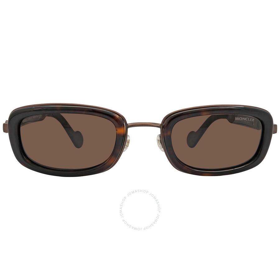 Moncler Brown Rectangular Sunglasses Ml0127 52e 52 for Men | Lyst UK