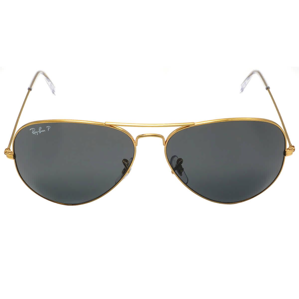 Ray-Ban Aviator Classic Polarized Black Unisex Sunglasses in Grey | Lyst UK