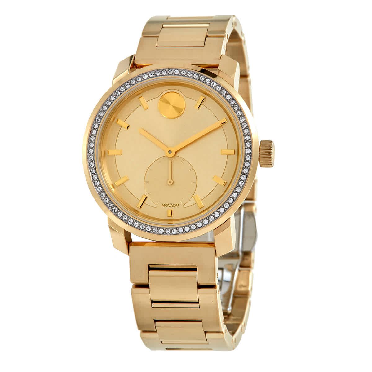 Movado Bold Quartz Gold Dial Ladies Watch in Gold Tone,Yellow (Metallic