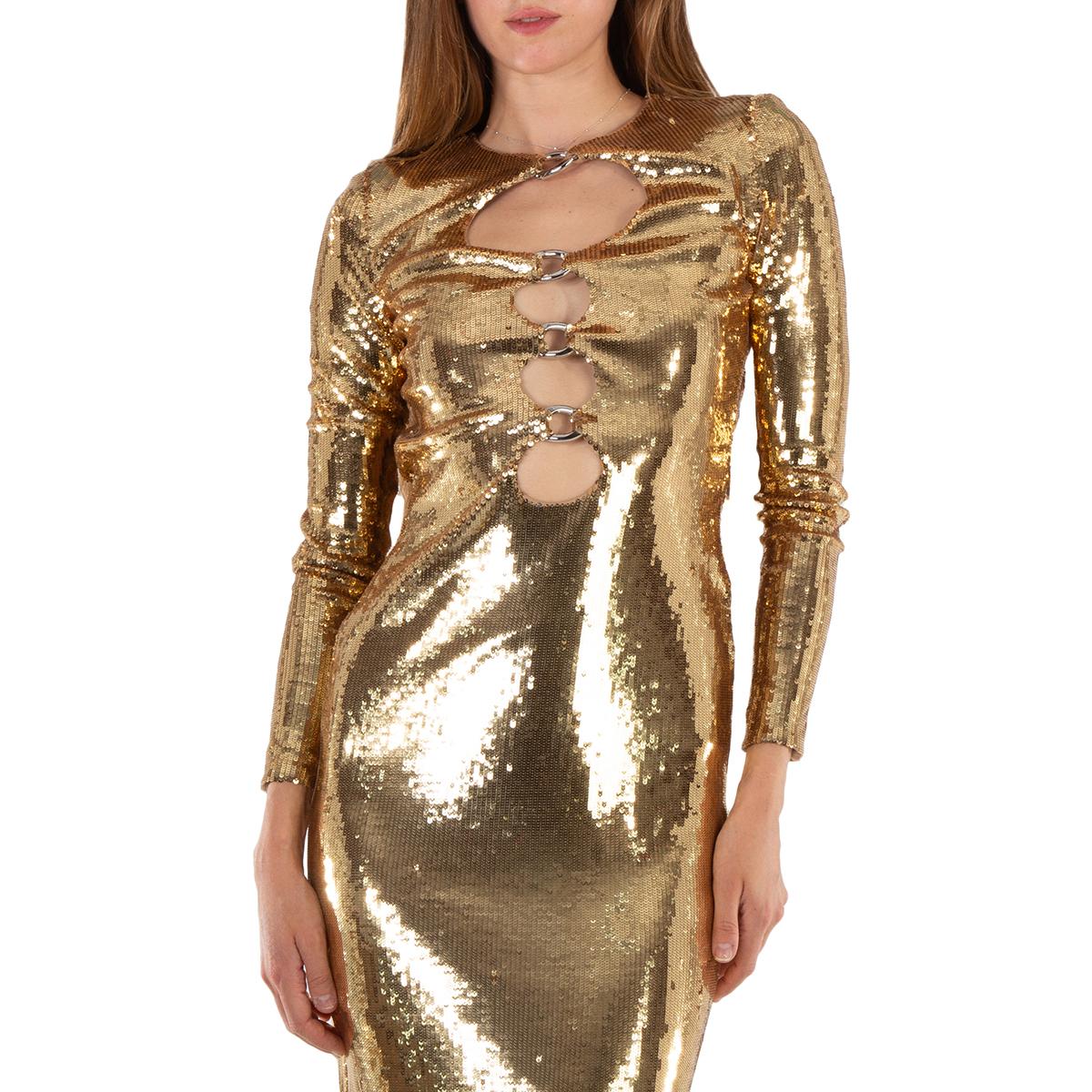 burberry metallic dress Burberry Ladies Gold Bicolor Sequin Cocktail Dress