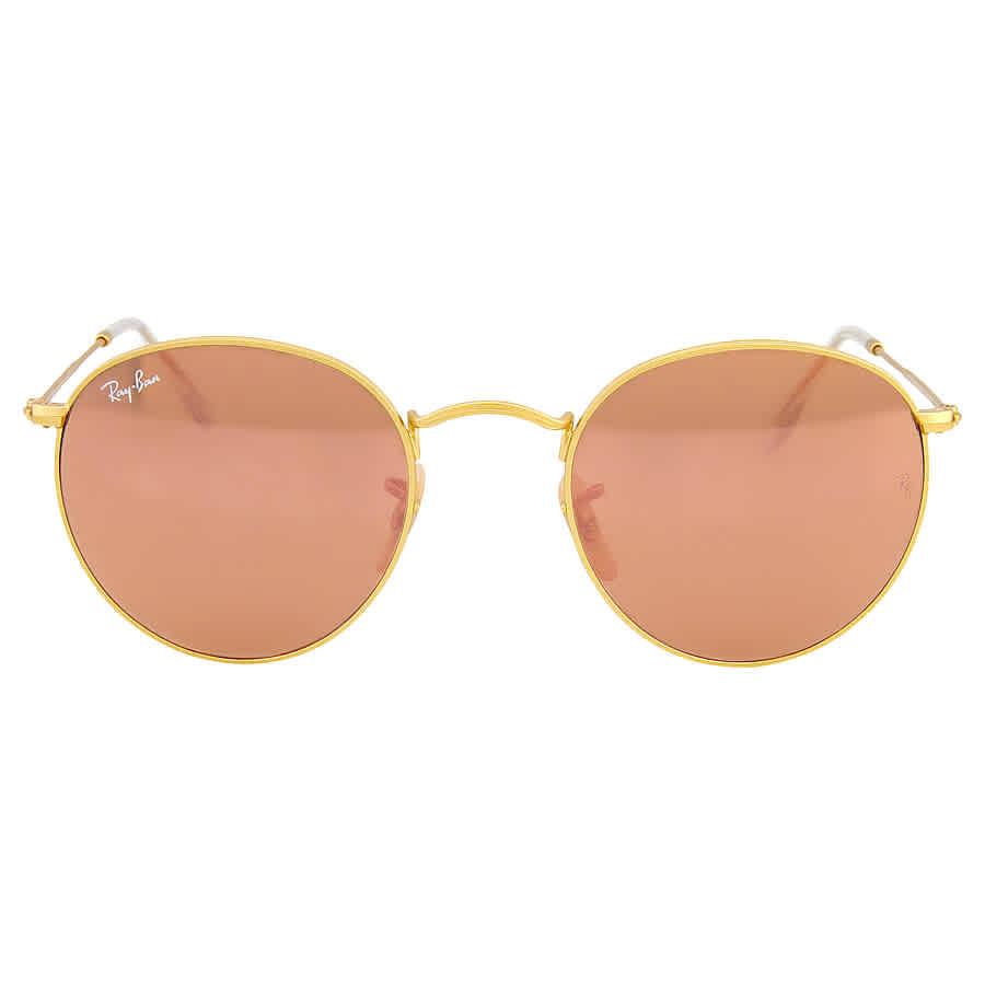 Ray-Ban Round Flash Lenses Sunglasses in Brown | Lyst