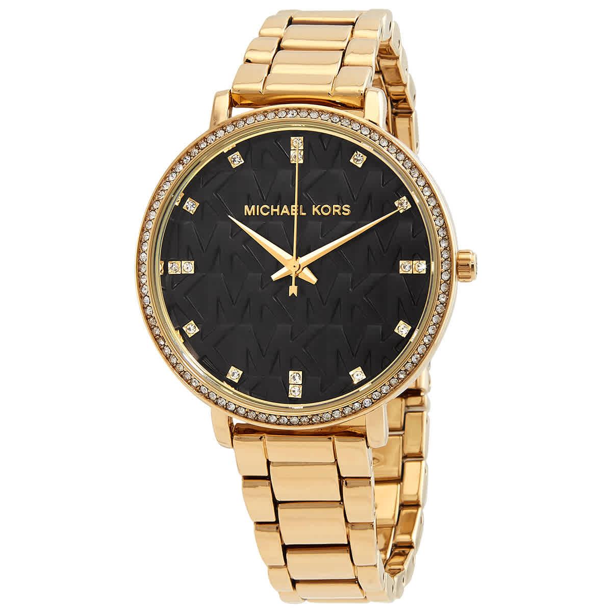 Michael Kors Pyper Pavé Gold-tone Logo 