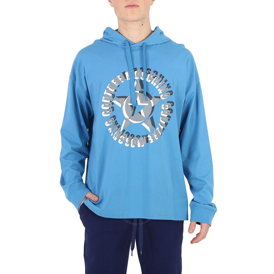 Moschino blue hoodie hot sale