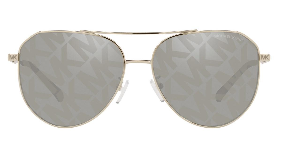 Michael Kors Mk Mirrored Gold Silver Aviator Sunglasses in Black | Lyst