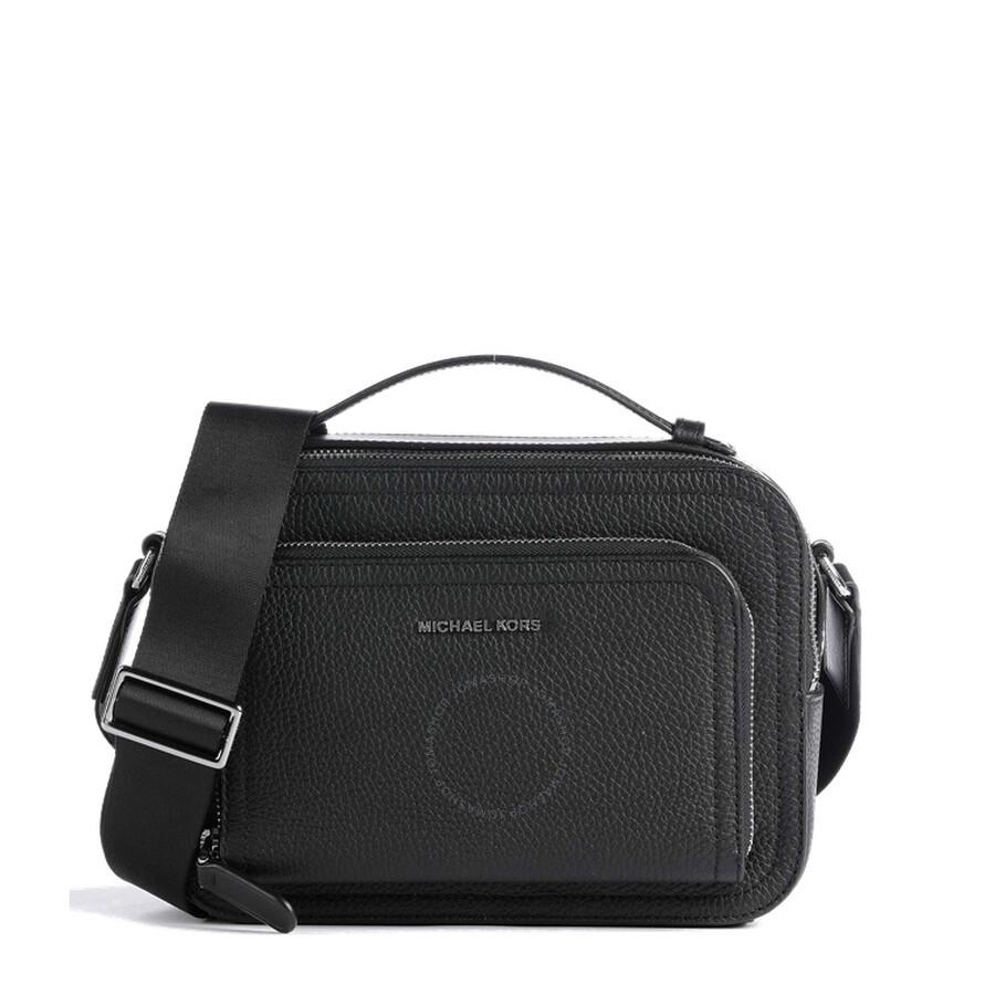 Michael Kors Hudson Pebbled Leather Crossbody Bag in Black for Men