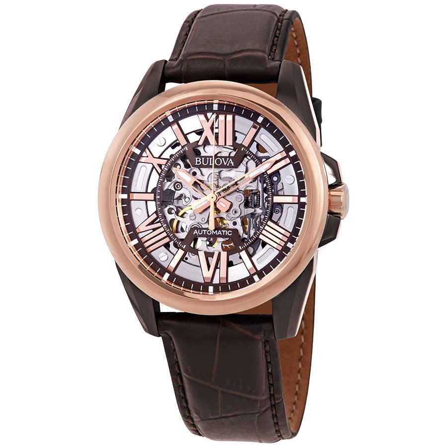 Bulova Leather Classic Automatic Skeleton Dial Mens Watch for Men Lyst