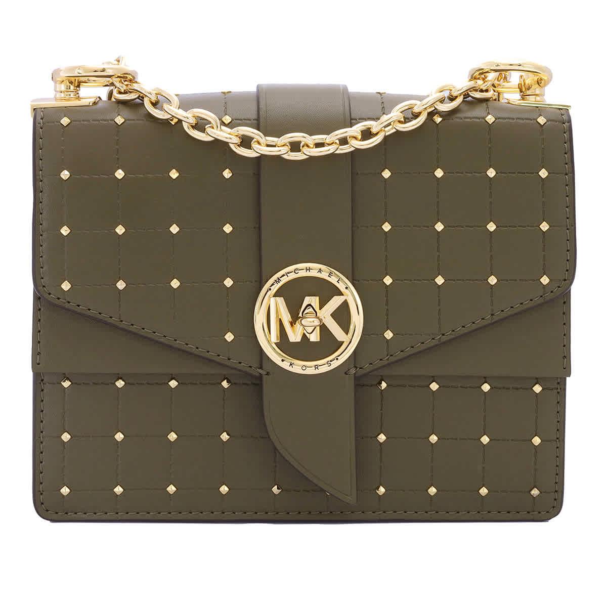 Michael Kors Quilted Faux Leather Greenwich Small Studded Crossbody Lyst