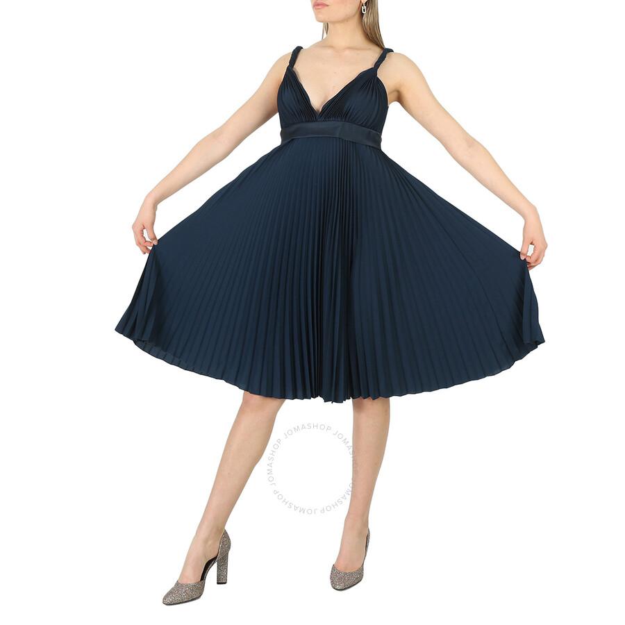Burberry Ink Empire line Pleated Dress in Blue Lyst UK