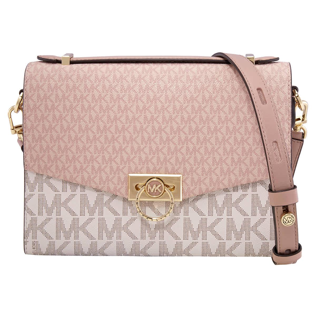ハンドバッグ MUNIER LONI BAG_2COLORS Michael Kors Ladies Hendrix Medium Two-tone Logo Messenger