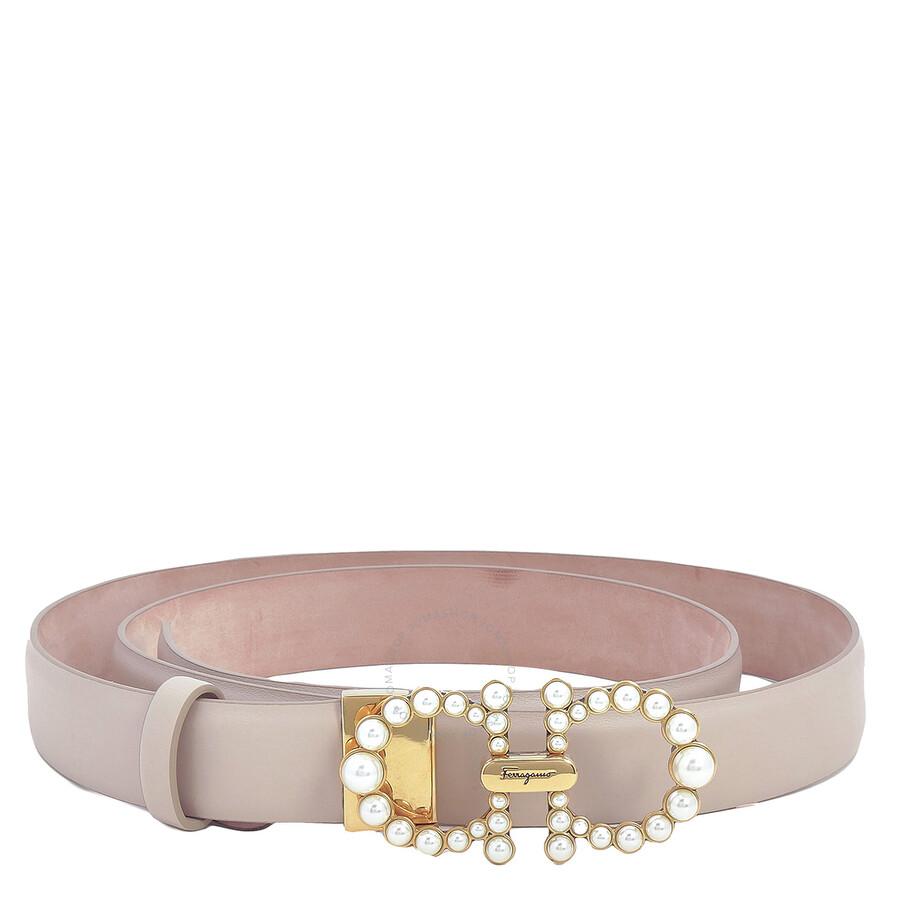 Ferragamo Salvatore Adjustable Gancini Belt in Pink Lyst