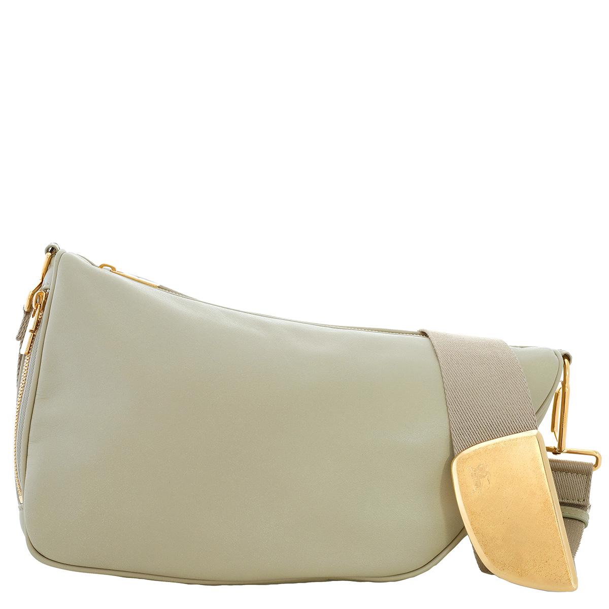 Burberry Medium Shield Leather Crossbody Messenger Bag in Natural 