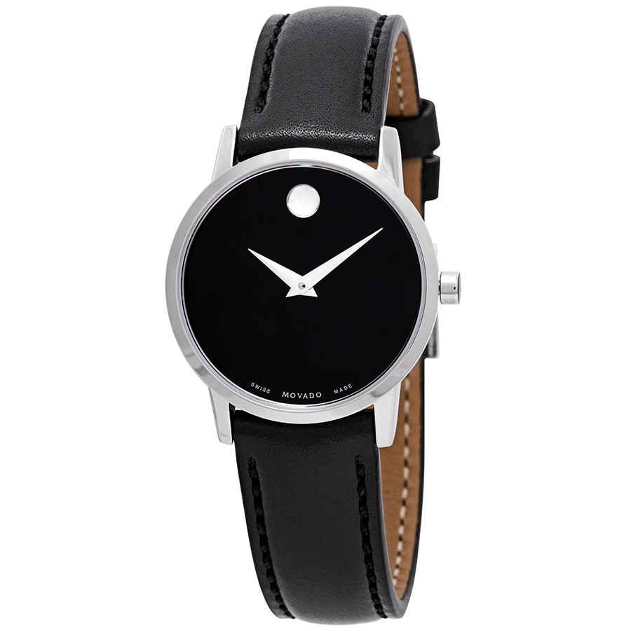 Movado Museum Classic Black Leather Strap Watch | Lyst Canada