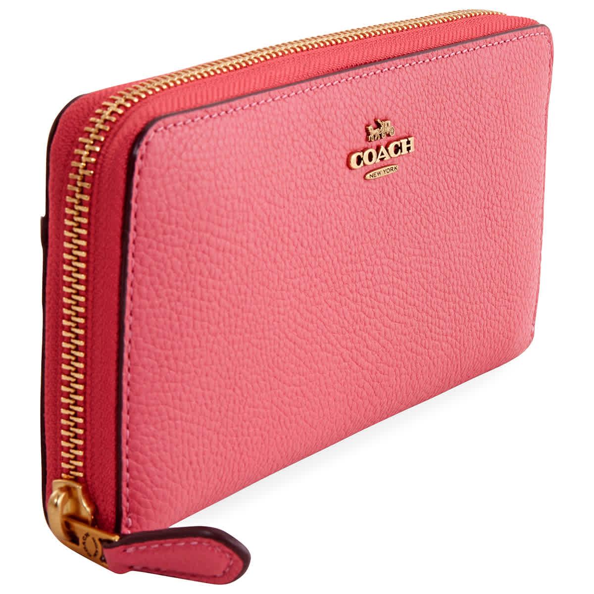 Coach pebble leather wallet hotsell