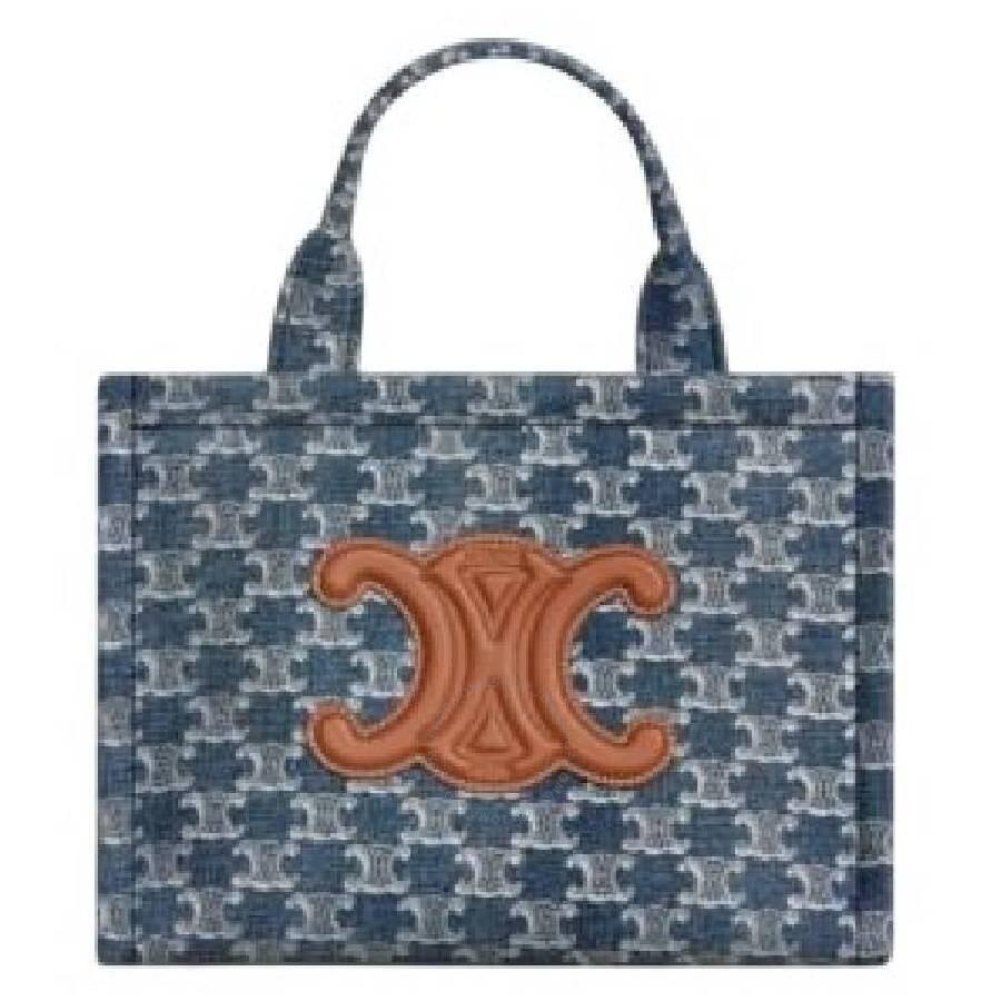 Celine Denim Cabas Thais in Blue | Lyst