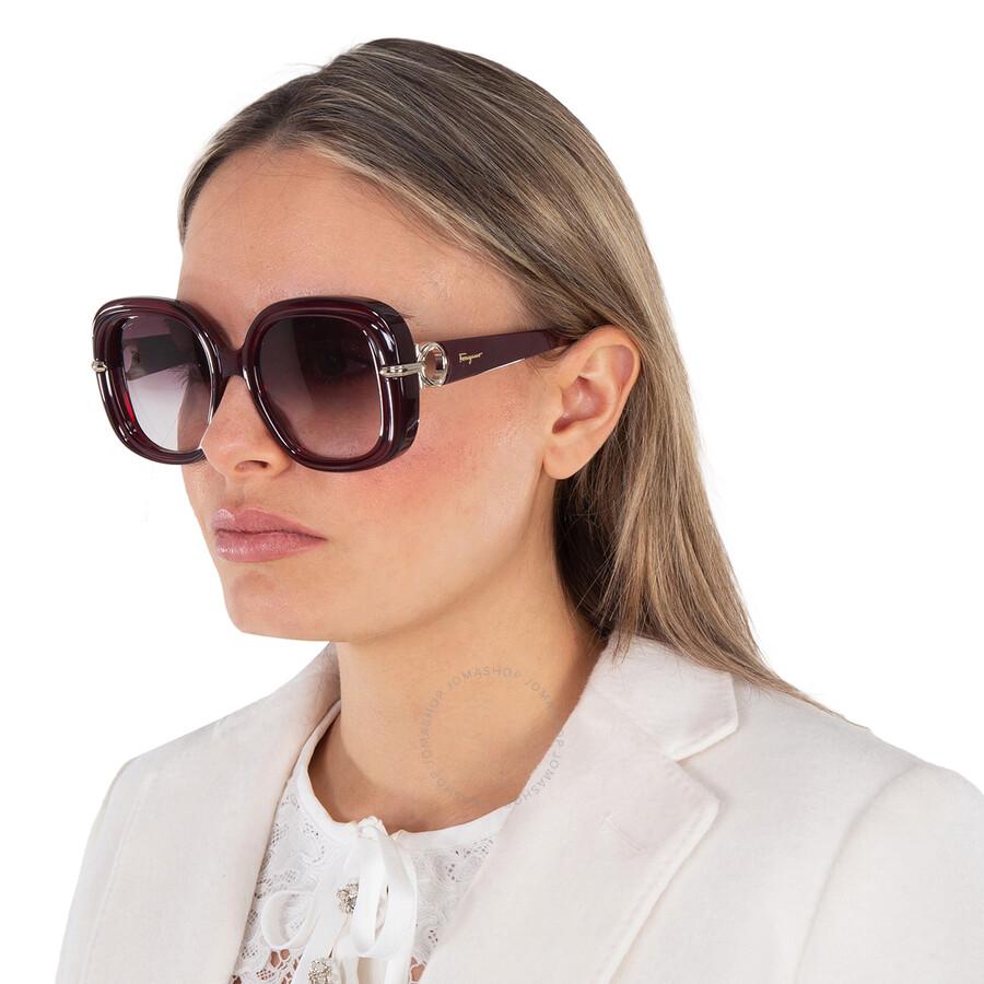 Ferragamo Burgundy Gradient Butterfly Sunglasses Sf1058s 612  display picture 3