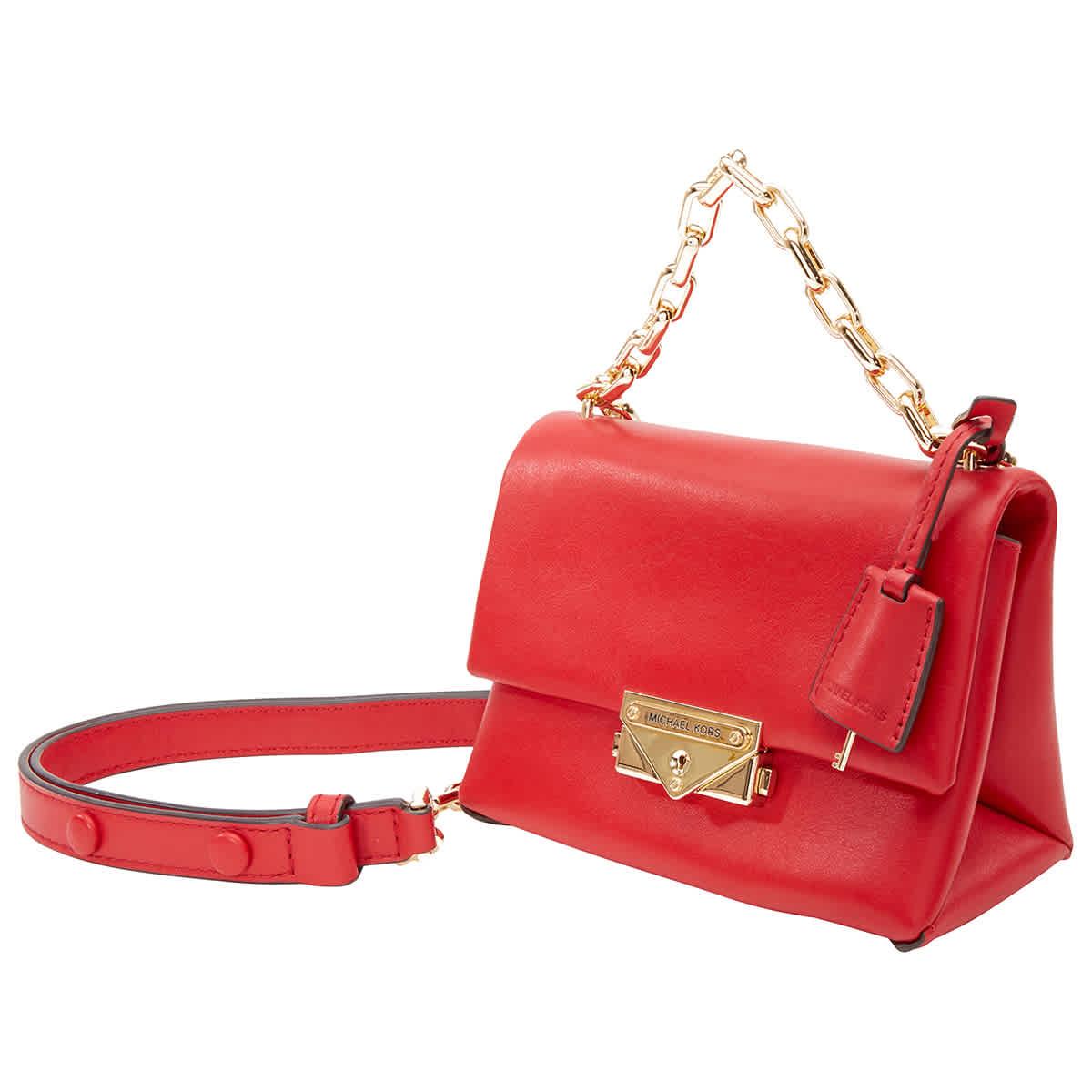 Michael Kors Cece Extra-small Leather Crossbody Bag in Bright Red (Red ...