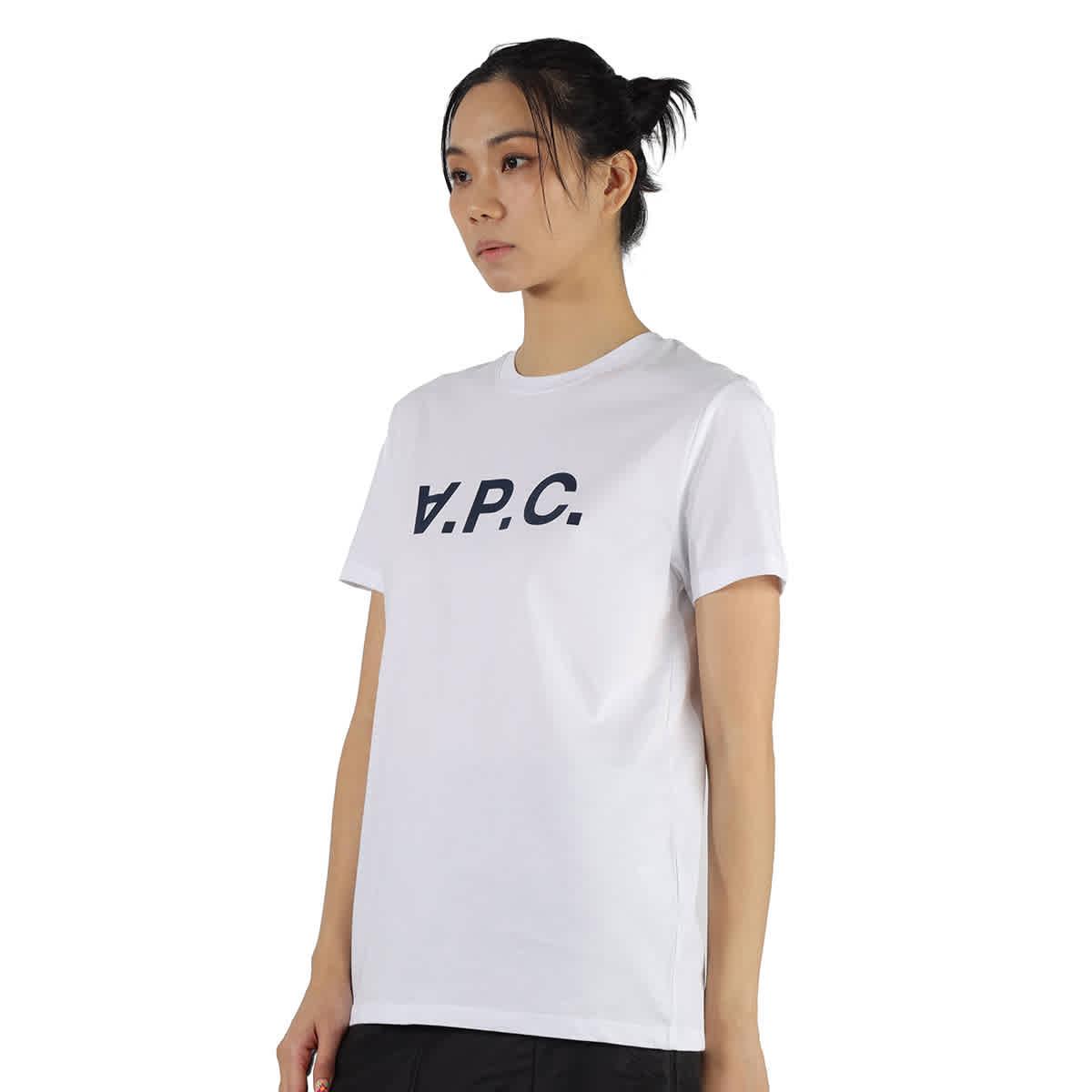 A.P.C. Vpc Blanc F Cotton Logo T-shirt in White | Lyst