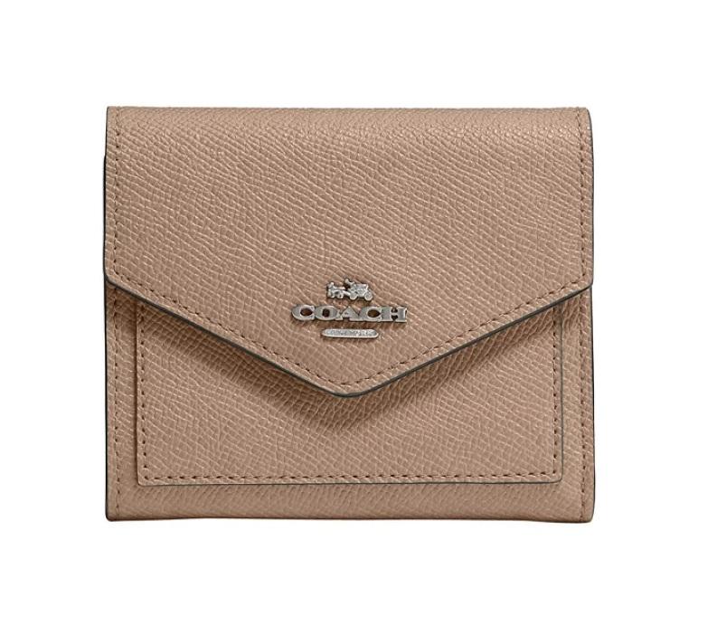 COACH Leather Compact Trifold Wallet in Brown Lyst