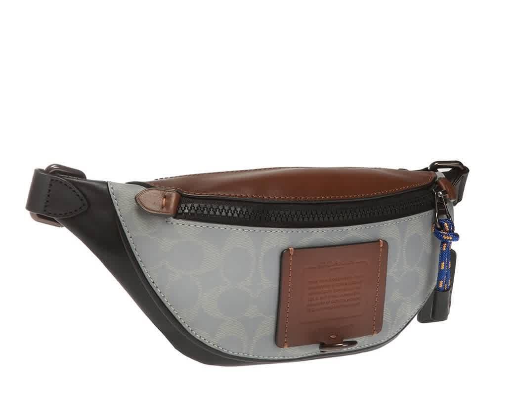 COACH Reflective Signature Canvas Rivington Belt Bag 7 in Silver Tone ...