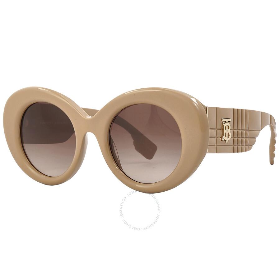 Burberry Margot Brown Gradient Round Sunglasses Be4370u 399013 49