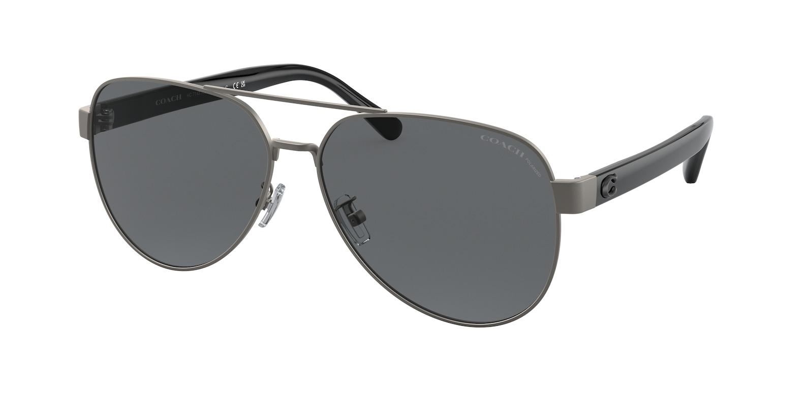 COACH Polarized Dark Grey Pilot Sunglasses Hc7143 900481 61 in Black for  Men | Lyst UK