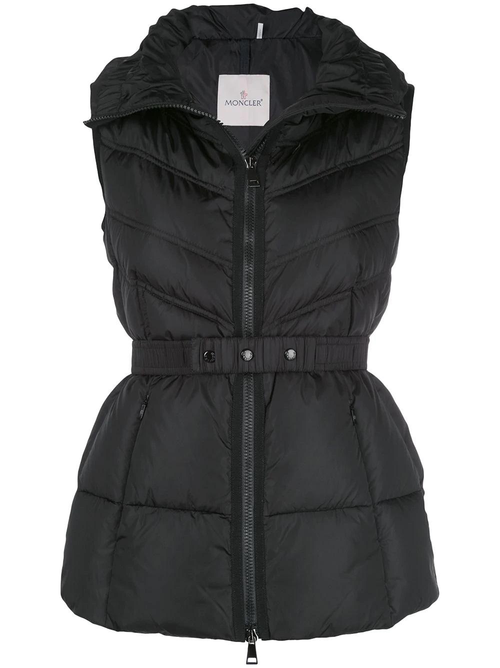 ladies black gilet with hood