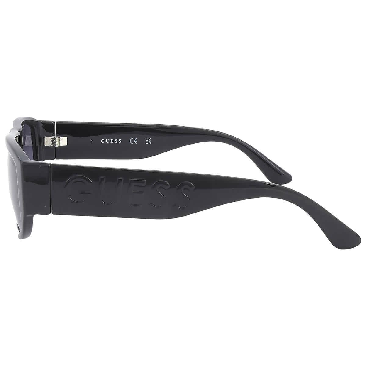 Guess Black Rectangular Sunglasses Guess Rectangle Sunglasses Matte Black Frame Blue Gradient  main image 4