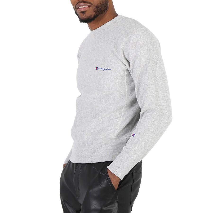 Champion Silver Grey Reverse Weave Script Logo Crew Sweatshirt in Gray for Men Lyst