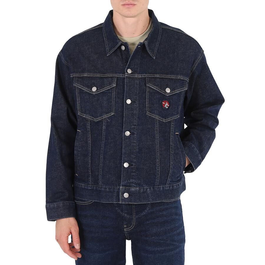 Black calvin klein denim jacket hot sale