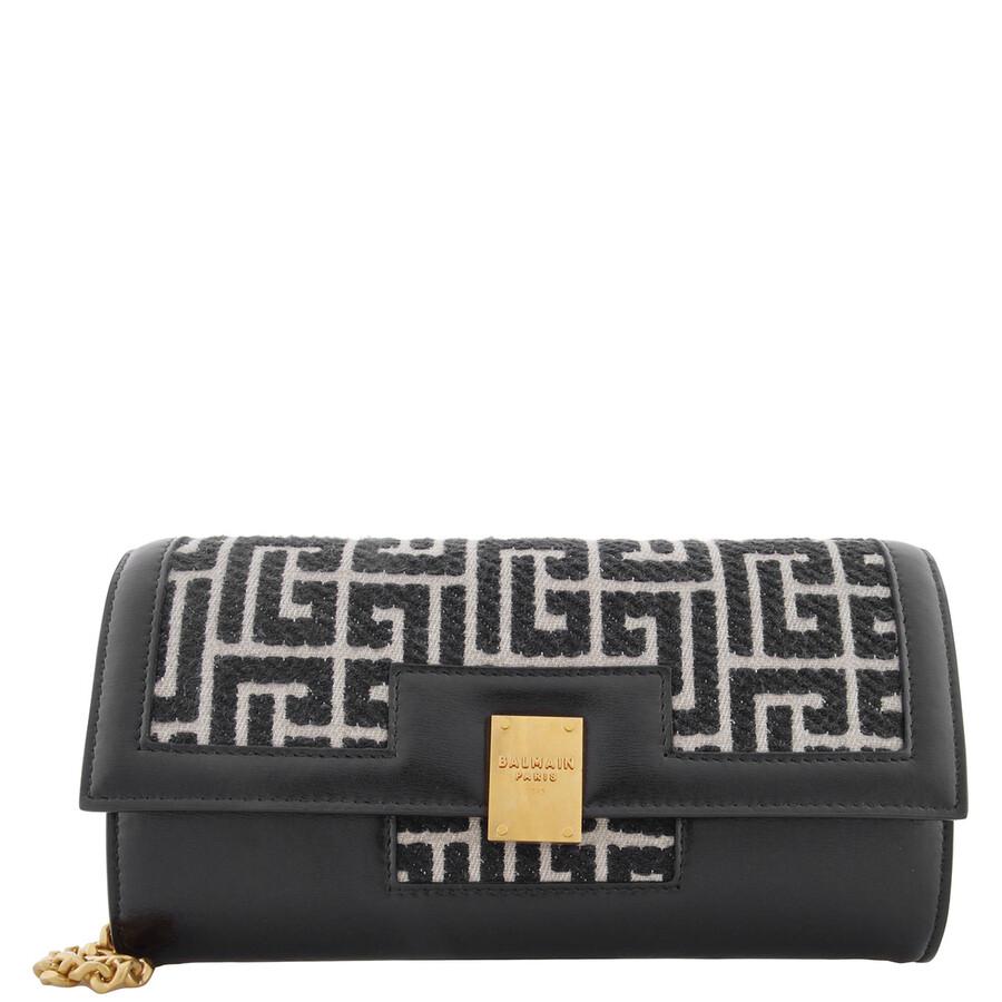Balmain 1945 Jacquard Monogram Wallet in Black | Lyst