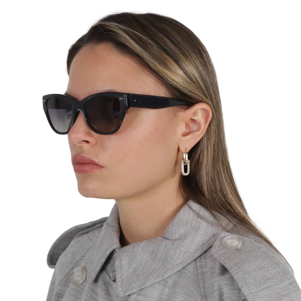 COACH Polarized Grey Gradient Cat Eye Sunglasses Hc8370f 