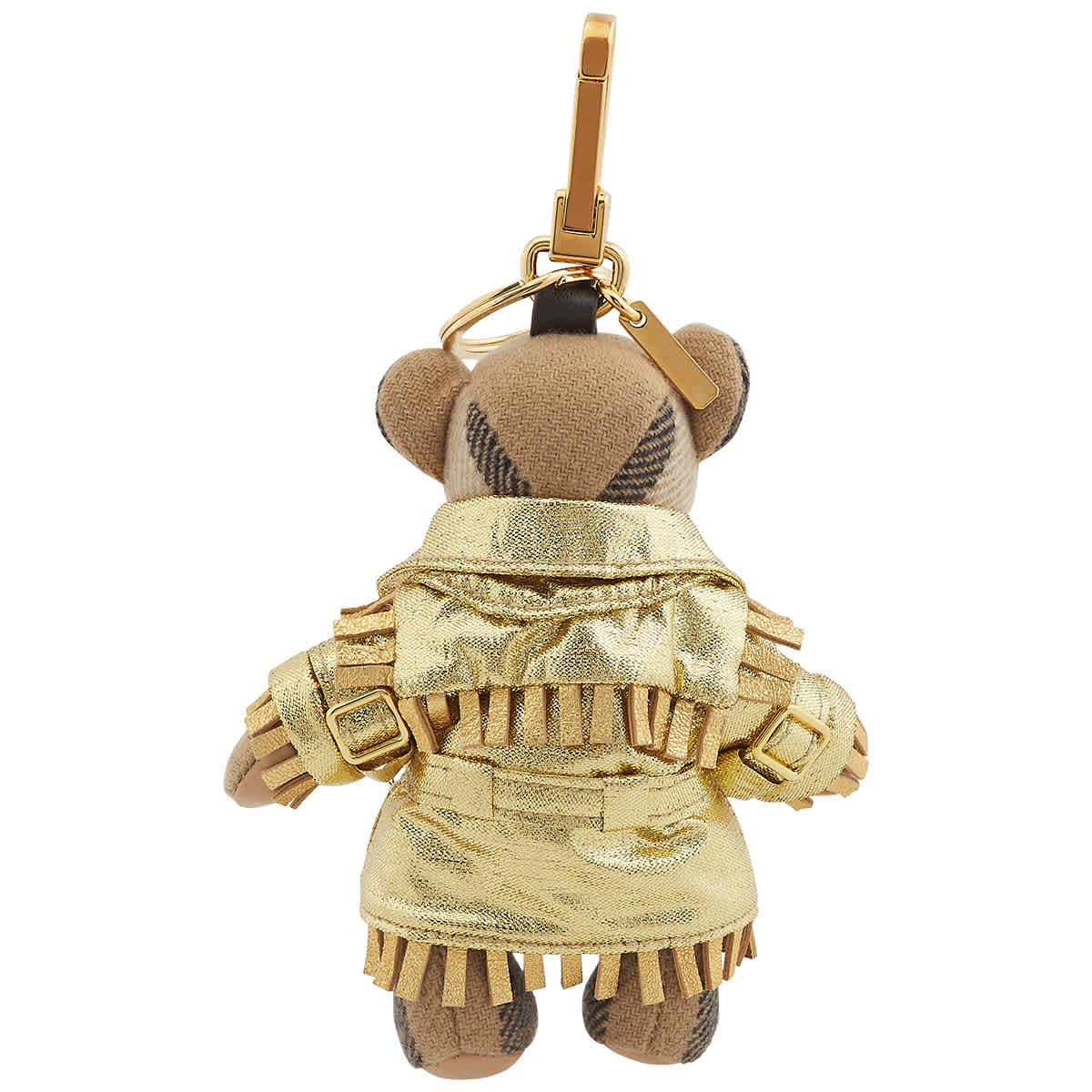 Burberry Thomas Bear Check Key Charm in Metallic Lyst
