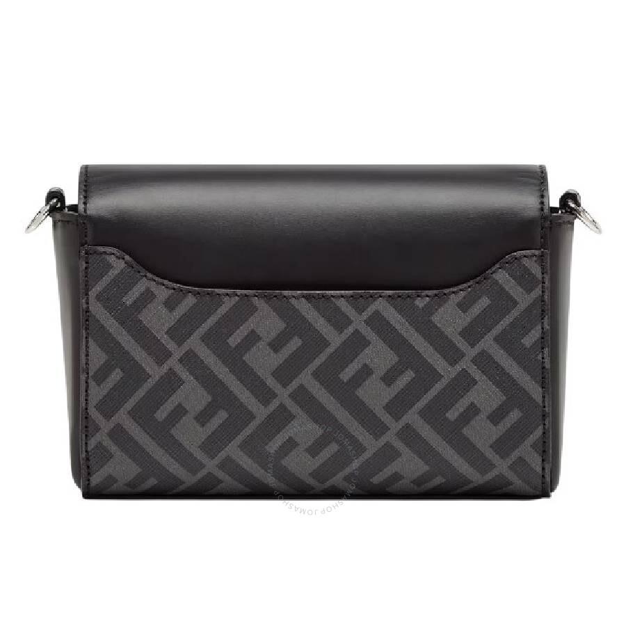 ★人気★【FENDI】Ff Squared Compact Messenger Bag FF Squared Compact Bag Leather Black | Fendi