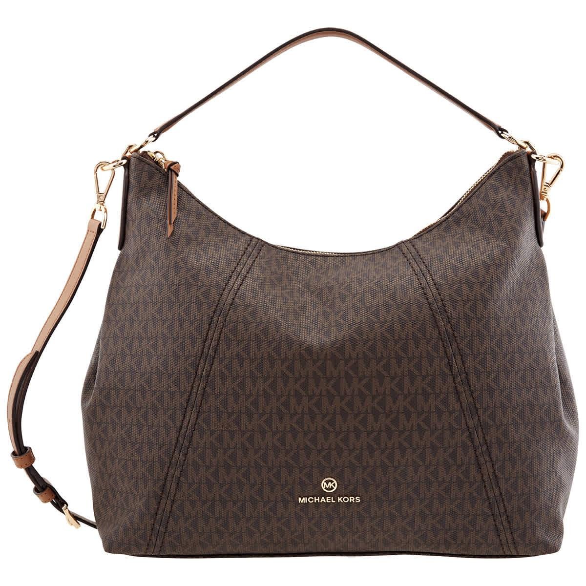 Michael Kors Sienna Large Logo Shoulder Bag in Brown | Lyst