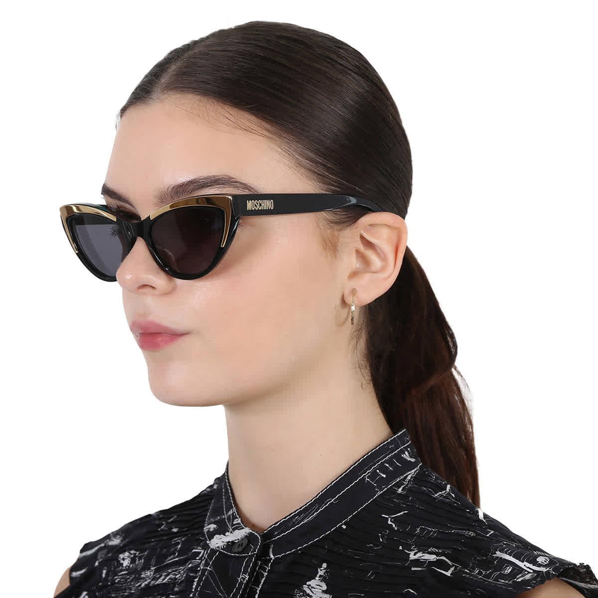 Moschino Grey Cat Eye Sunglasses Mos094/s 0807/ir 53 in  display picture 1