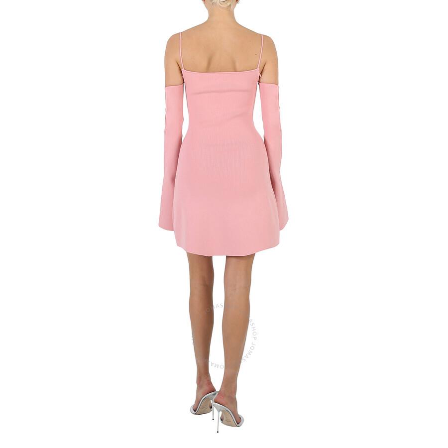 chinese dress ladies Cotton Candy La Light Pink Strapless Ruffle Mini Dress - Size L - Tiered Babydoll