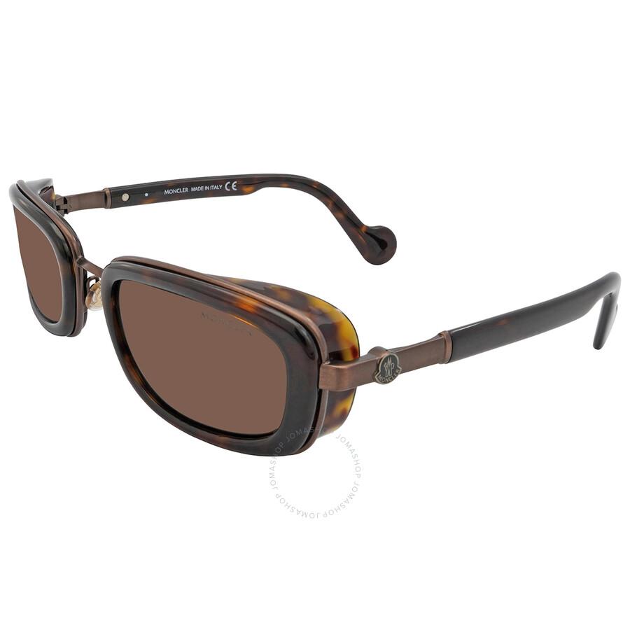 Moncler Brown Rectangular Sunglasses Ml0127 52e 52 for Men | Lyst UK