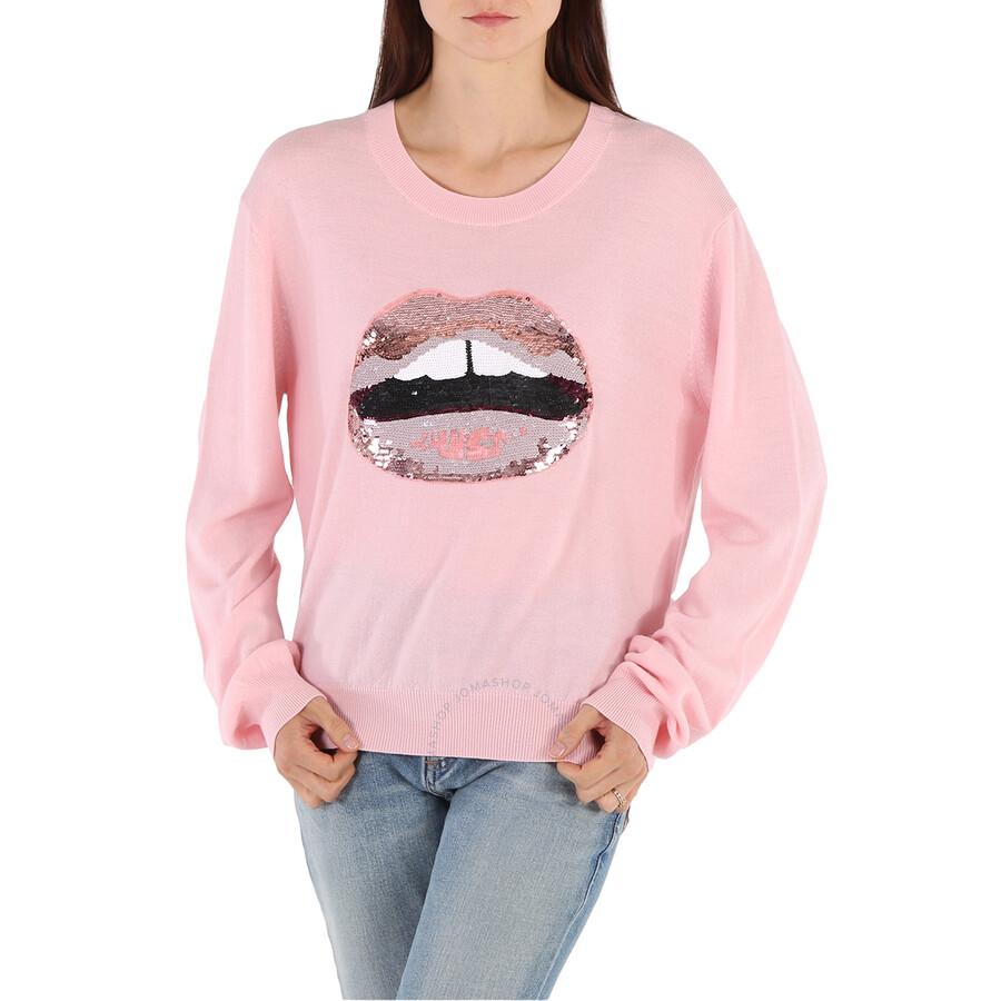 Markus Lupfer Sequin Lips Sweater in Pink Lyst UK